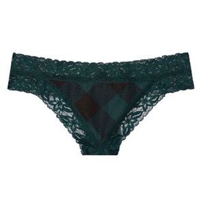 New Victoria’s Secret PINK Lace Trim Thong Panties - XSmall - Plaid